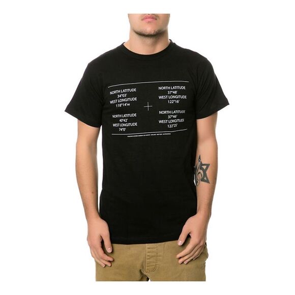 Fourstar Clothing Mens The Fourstar Coordinates Graphic T-Shirt, Black, NWT - Picture 1 of 1